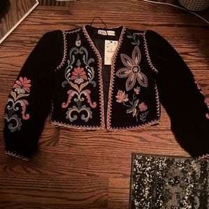 Zara Embroidered Floral Jacket
